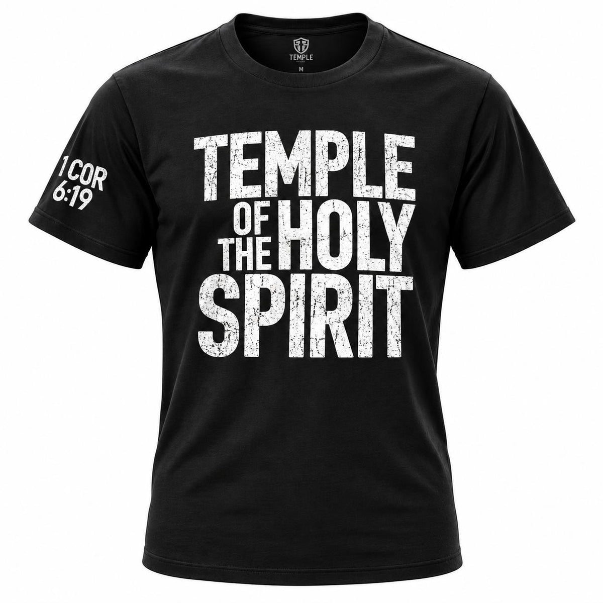 Temple of The Holy Spirit Black Tee - Train Eat Pray Repeat