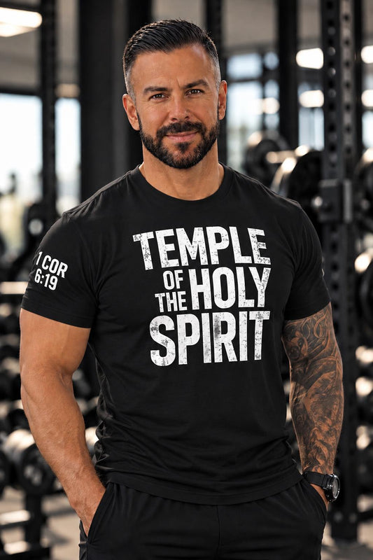 Temple of The Holy Spirit Black Tee - Train Eat Pray Repeat