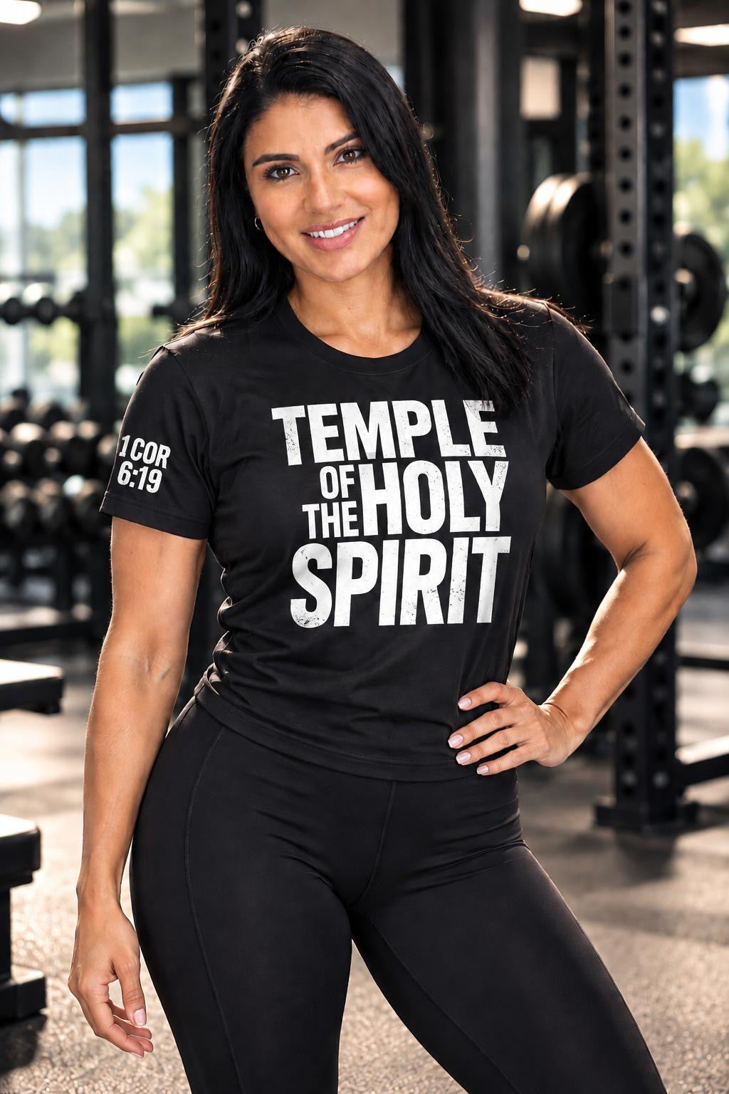Temple of The Holy Spirit Black Tee - Train Eat Pray Repeat